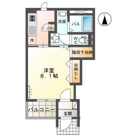 スリジエ A(1K/1階)の間取り写真