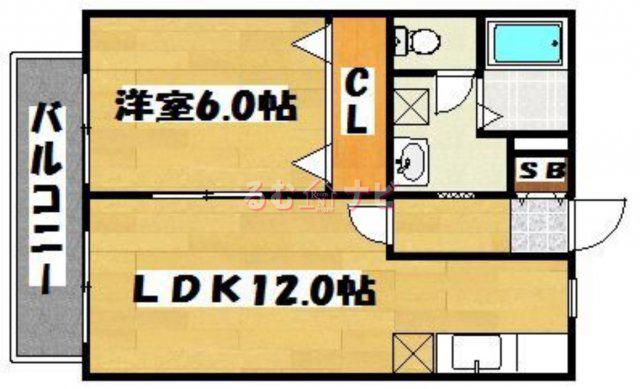 メゾンヴェール(1LDK/1階)の間取り写真