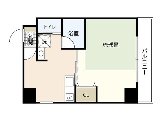 クヴェレセイキビル(1K/6階)の間取り写真