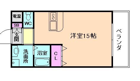 グレイスかけ橋(ワンルーム/2階)の間取り写真