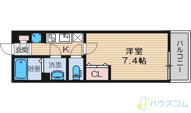 リブリ・茨木春日2(1K/2階)の間取り写真