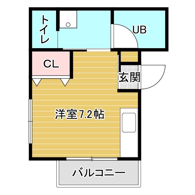 CHATON浜(ワンルーム/2階)の間取り写真