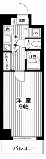ジュエル等々力(1K/5階)の間取り写真