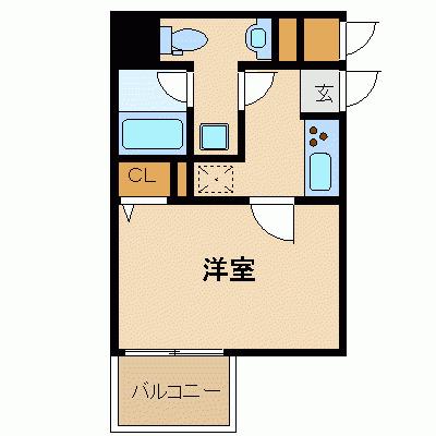 プレール・ドゥーク銀座東(1K/2階)の間取り写真