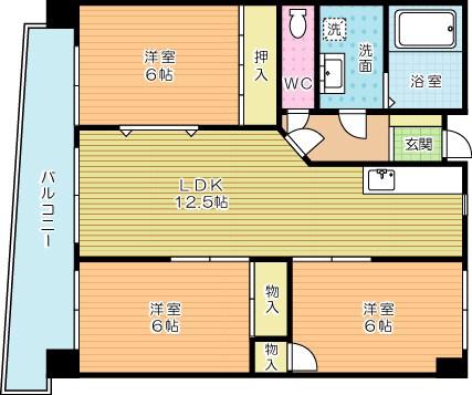 ハーベスト守恒(3LDK/4階)の間取り写真