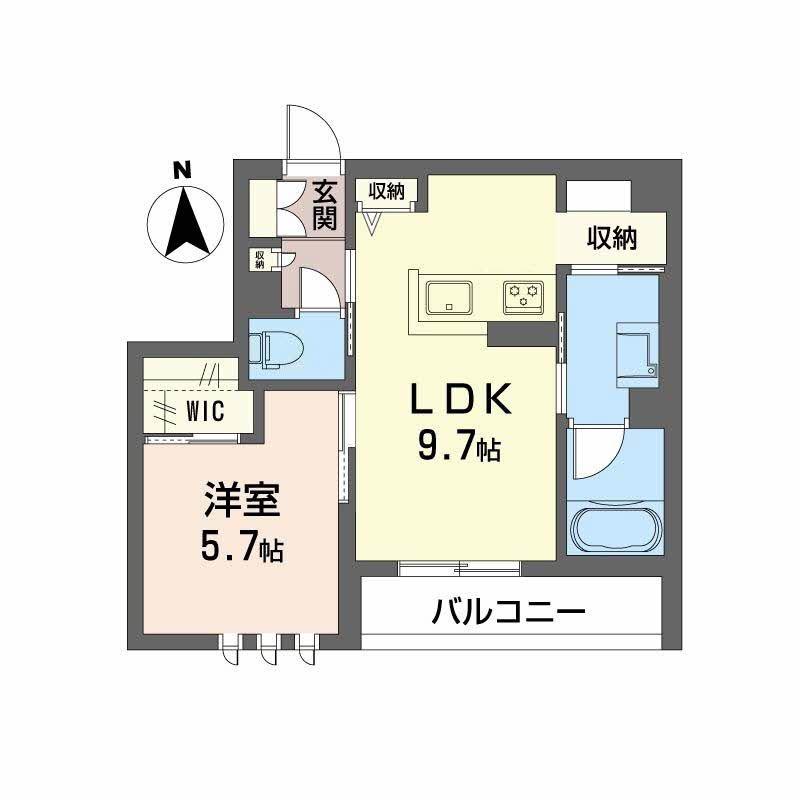 シャーメゾン エスペランサ都島II(1LDK/1階)の間取り写真