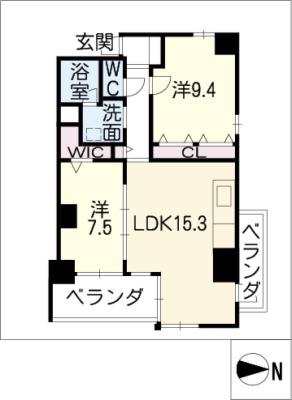 イーグルヘッド橦木(2LDK/10階)の間取り写真