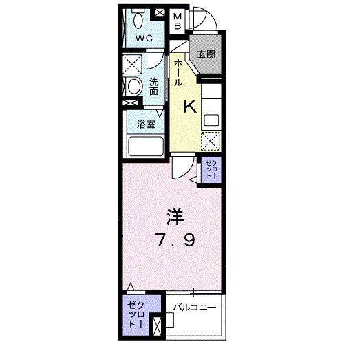 YS ONE(1K/1階)の間取り写真