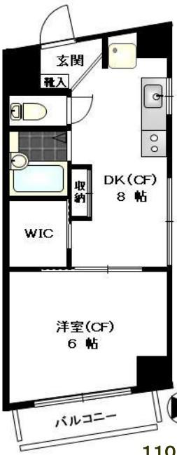 新宿パークサイド永谷(1LDK/11階)の間取り写真