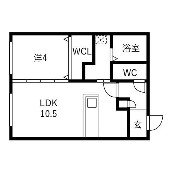 ALIVIS菊水(1LDK/3階)の間取り写真