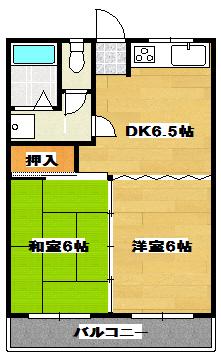 コーポプリーメル(2DK/3階)の間取り写真