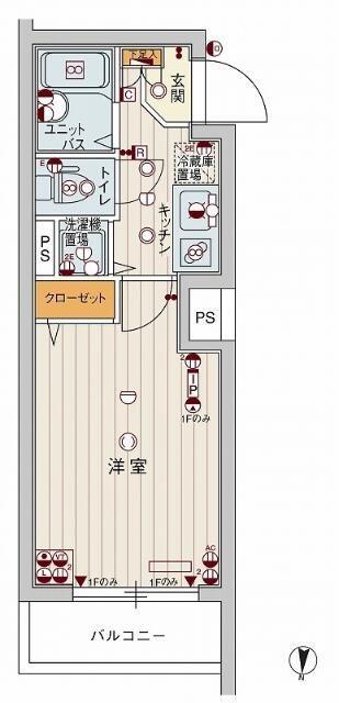 GENOVIA中野・都立家政(1K/5階)の間取り写真