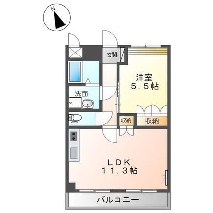 メルヴェール壱番館(1LDK/1階)の間取り写真