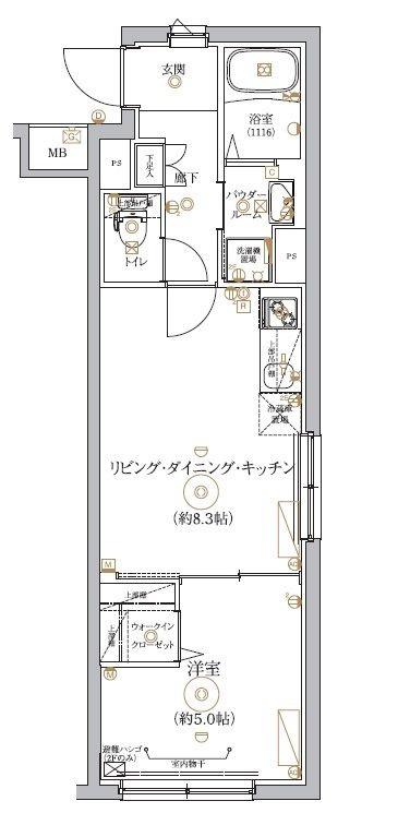RELUXIA大塚(1LDK/2階)の間取り写真