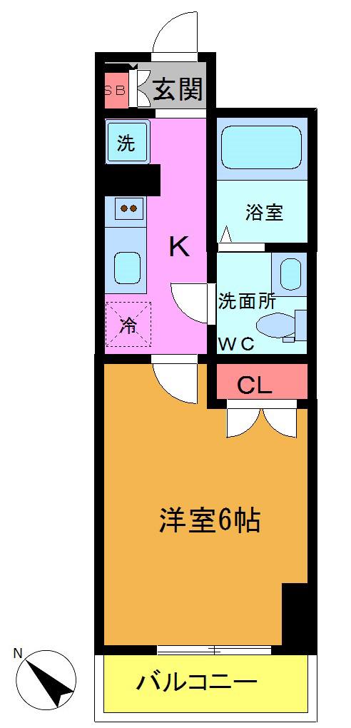 レジディア西船橋(1K/8階)の間取り写真