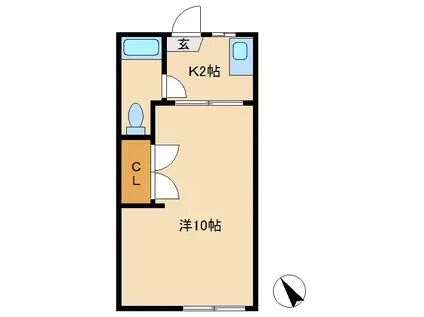 グリーンコーポ(1K/1階)の間取り写真