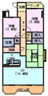 グランドヒルズ日進(3LDK/7階)の間取り写真