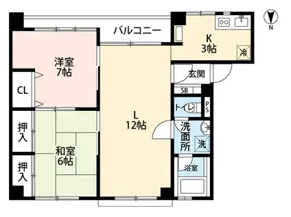 SDマンション(2LDK/1階)の間取り写真