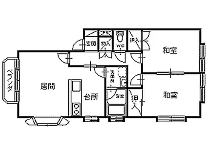 サンシャイン根城(2LDK/1階)の間取り写真