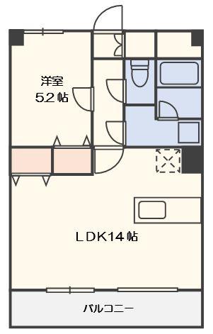 プラージュ花みずき(1LDK/6階)の間取り写真