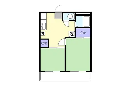 エクセル貴多川第3A棟(2DK/2階)の間取り写真