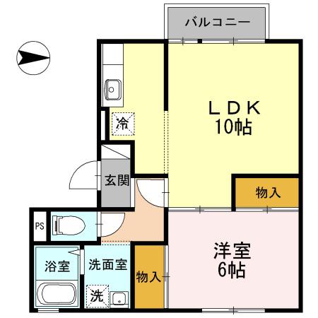 ニッセイハイム(1LDK/2階)の間取り写真