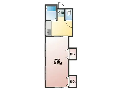 カトレア荘(1K/2階)の間取り写真