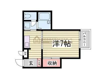 大倉山ハイツC棟(1K/1階)の間取り写真