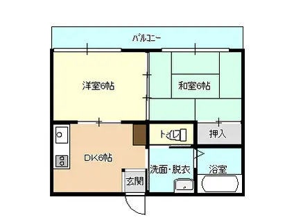 アメニティヒルズ A棟(2DK/5階)の間取り写真