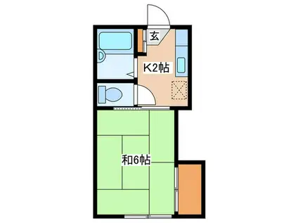 美乃里コーポ(1K/2階)の間取り写真