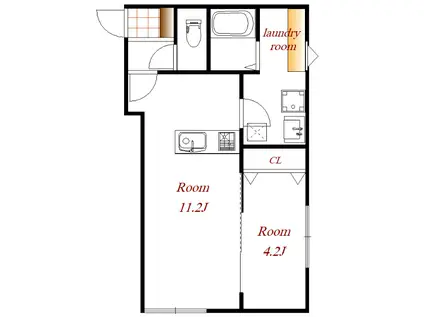 アトラス(1LDK/2階)の間取り写真