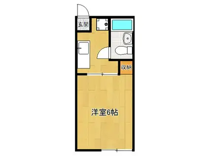 津田ハイツI(1K/2階)の間取り写真