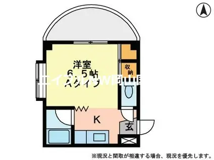 新岡本ビル(1K/2階)の間取り写真