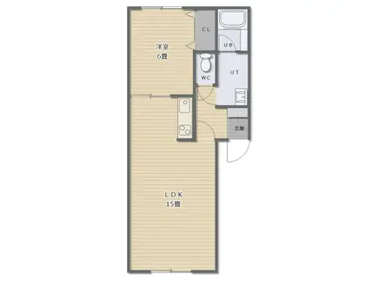 ペガサス(1LDK/1階)の間取り写真