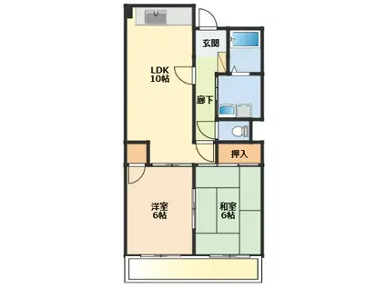 マンションニューハマⅠ(2LDK/4階)の間取り写真