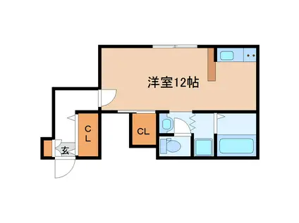 うらべアパート(ワンルーム/1階)の間取り写真