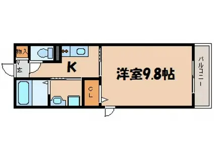 カレント石井城(1K/3階)の間取り写真