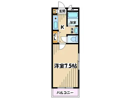 小幡マンション(1K/3階)の間取り写真