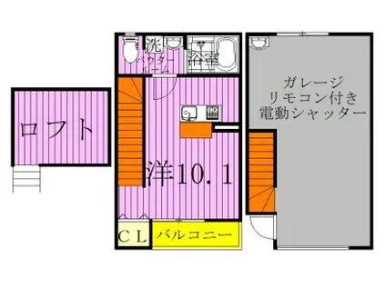 SKガレジオ六実(1K/1階)の間取り写真