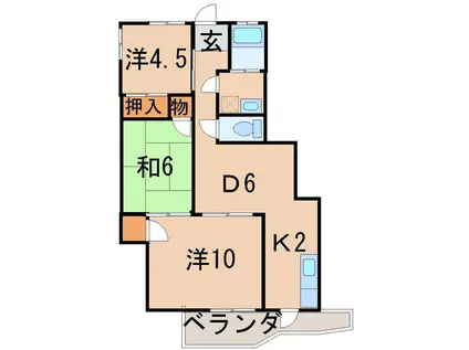 コーポ武甚(3DK/2階)の間取り写真