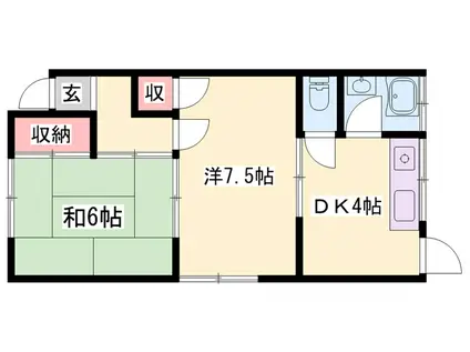 北中マンション(2DK/2階)の間取り写真