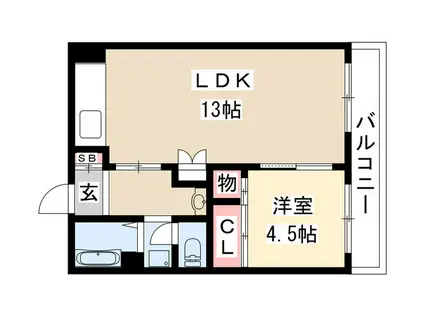 SAKURA檀渓(1LDK/3階)の間取り写真
