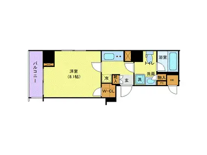 ALTERNA銀座 (1K/6階)の間取り写真