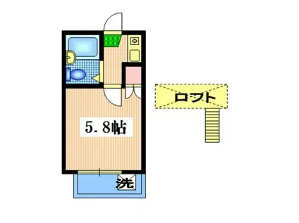 レオパレスβ(1K/2階)の間取り写真