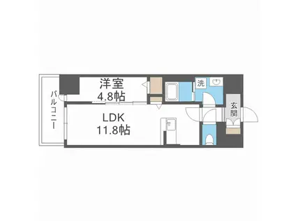 DAIYASTORK阿波座(1LDK/4階)の間取り写真