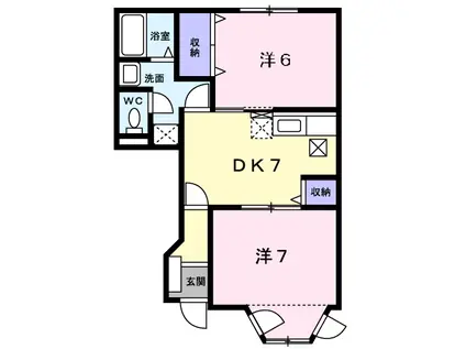 コートシャルマンIII(2DK/1階)の間取り写真