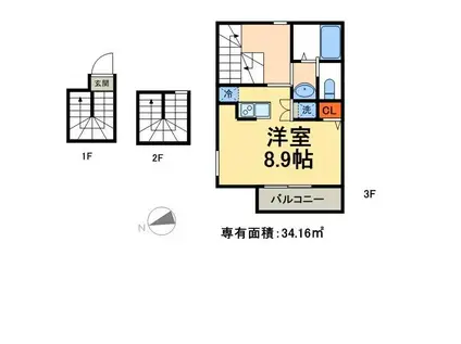 エルスタンザ東尾久(ワンルーム/3階)の間取り写真