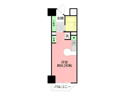 ペルソナージュ横浜(ワンルーム/4階)の間取り写真