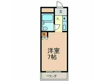グリーンコート(ワンルーム/3階)の間取り写真