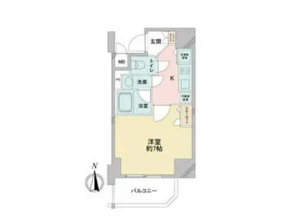 APEX名古屋栄PREMIERLIFE(1K/7階)の間取り写真